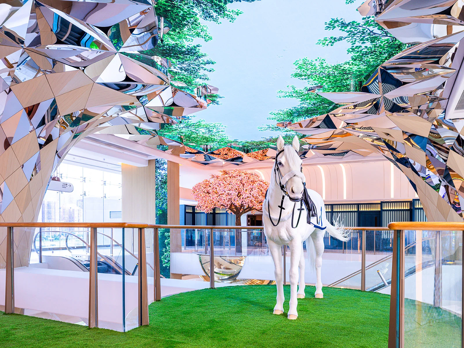 Mechanical horse at the Hong Kong Jockey Club’s Champions Connection.
